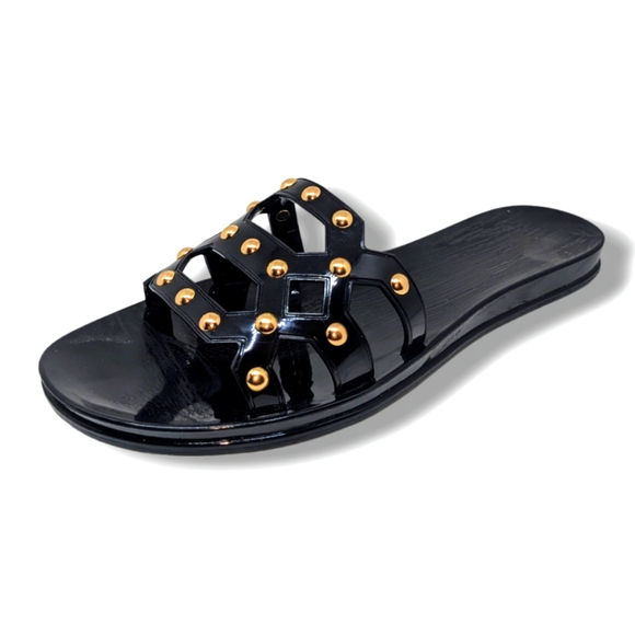 Vince Camuto Shoes - Vince Camuto | Carron Studded Jelly Glossy Black Y2K Sandal Women's Size 9